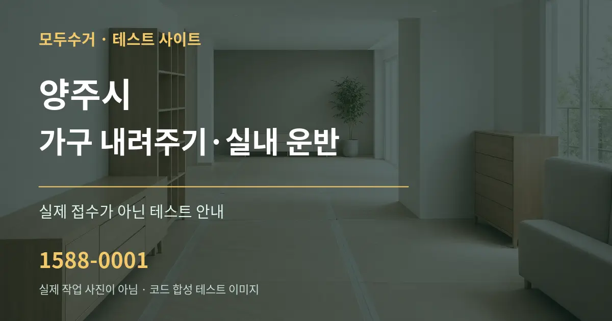 양주시 가구 내려주기·실내 운반 테스트 상담 안내 그래픽