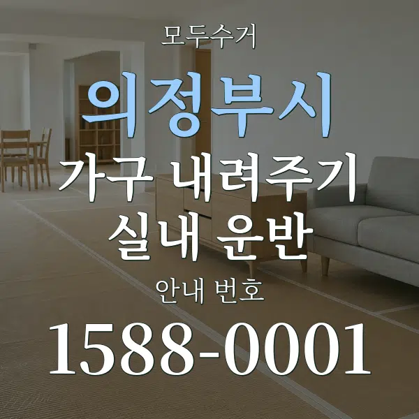 의정부시 가구 내려주기·실내 운반 대표 안내 그래픽