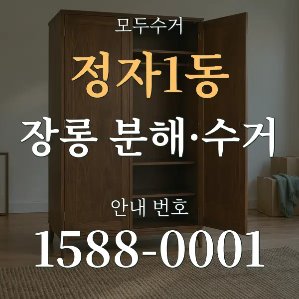 정자1동 장롱 분해·수거 대표 안내 그래픽