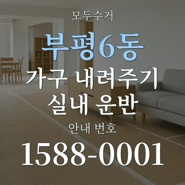 부평6동 가구 내려주기·실내 운반 대표 안내 그래픽