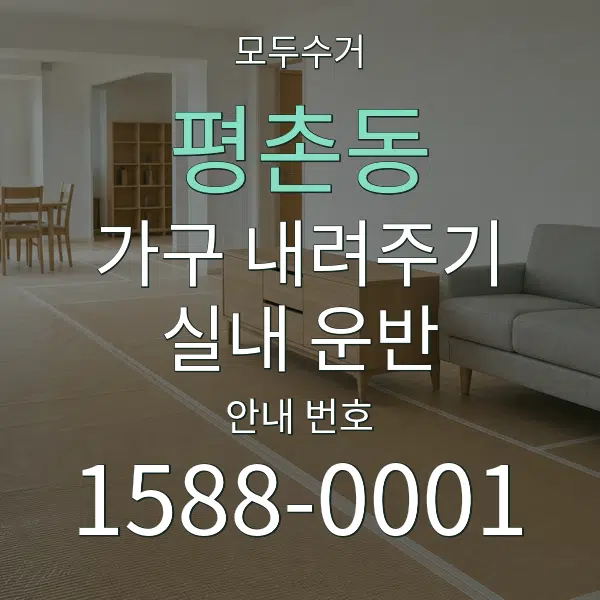 평촌동 가구 내려주기·실내 운반 대표 안내 그래픽
