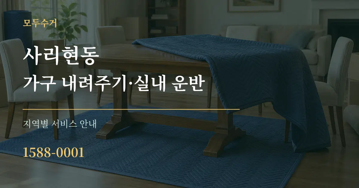 사리현동 가구 내려주기·실내 운반 대표 안내 그래픽